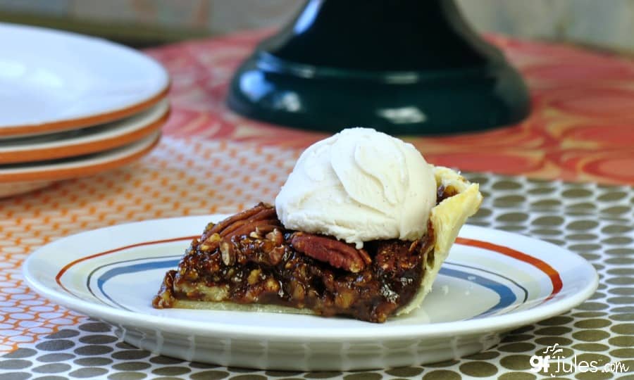 gluten free pecan pie slice with so delicious - gfJules