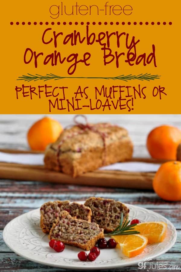 Cranberry Orange Bread by gfJules are low fat and low sugar, and are perfect as muffins or mini loaves!