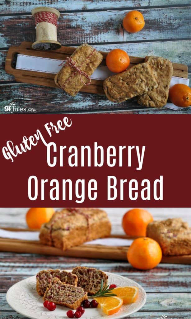 The tart cranberries are balanced by orange, rather than extra sugar, to make this low-fat, low sugar gluten free cranberry orange bread a holiday favorite.