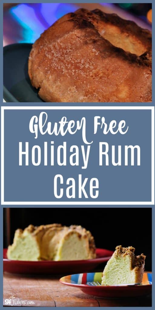 Everyone loves this Gluten Free Holiday Rum Cake Recipe. Moist pound cake topped with crushed nuts in a rum glaze. Even the description is yummy!