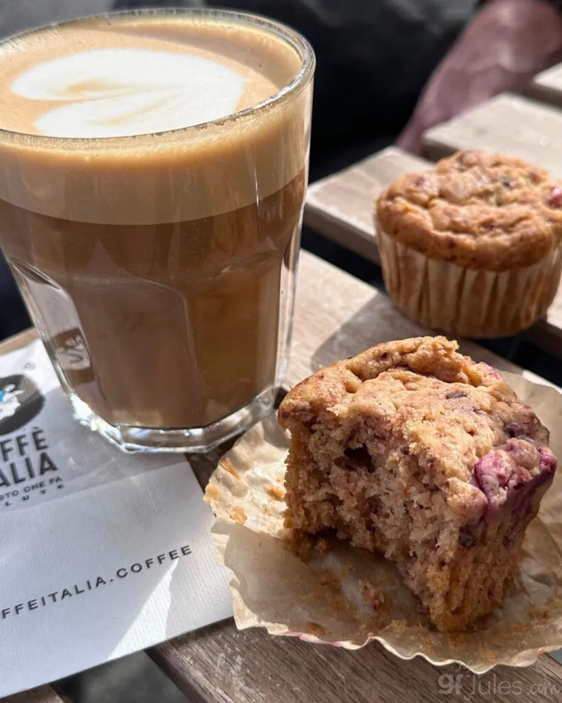 gluten free cranberry muffins with coffee