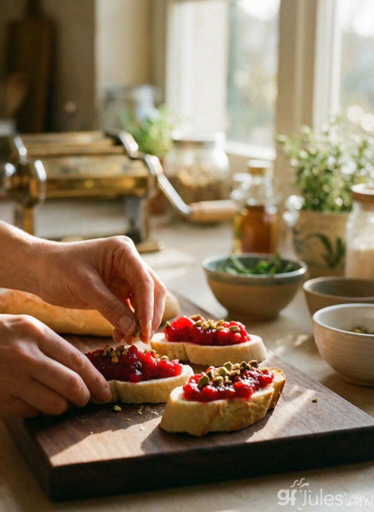 gluten free baguette with cranberry chutney