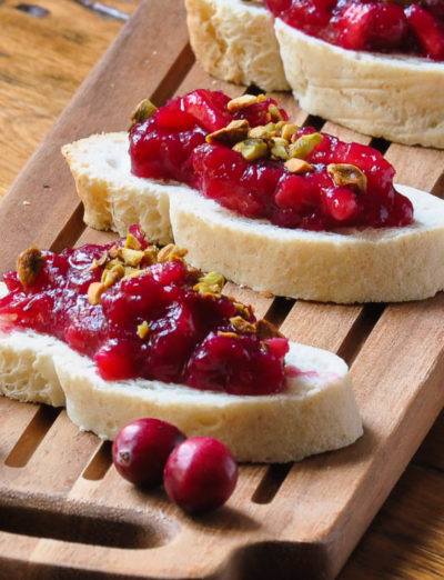 cranberry chutney on gluten free baguette CU | gfJules