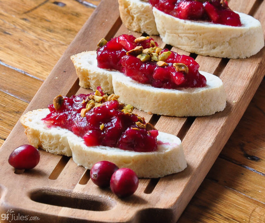 cranberry chutney on gluten free baguette CU | gfJules