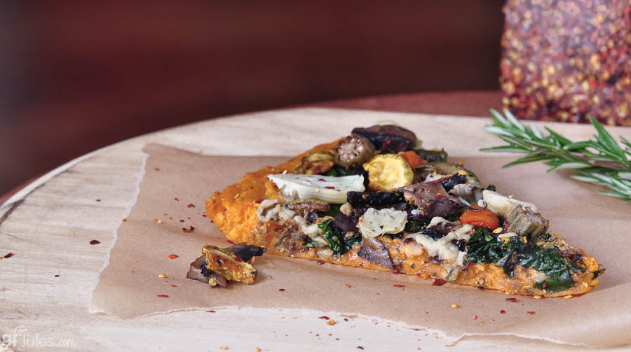 gluten free sweet potato pizza slice | gfJules