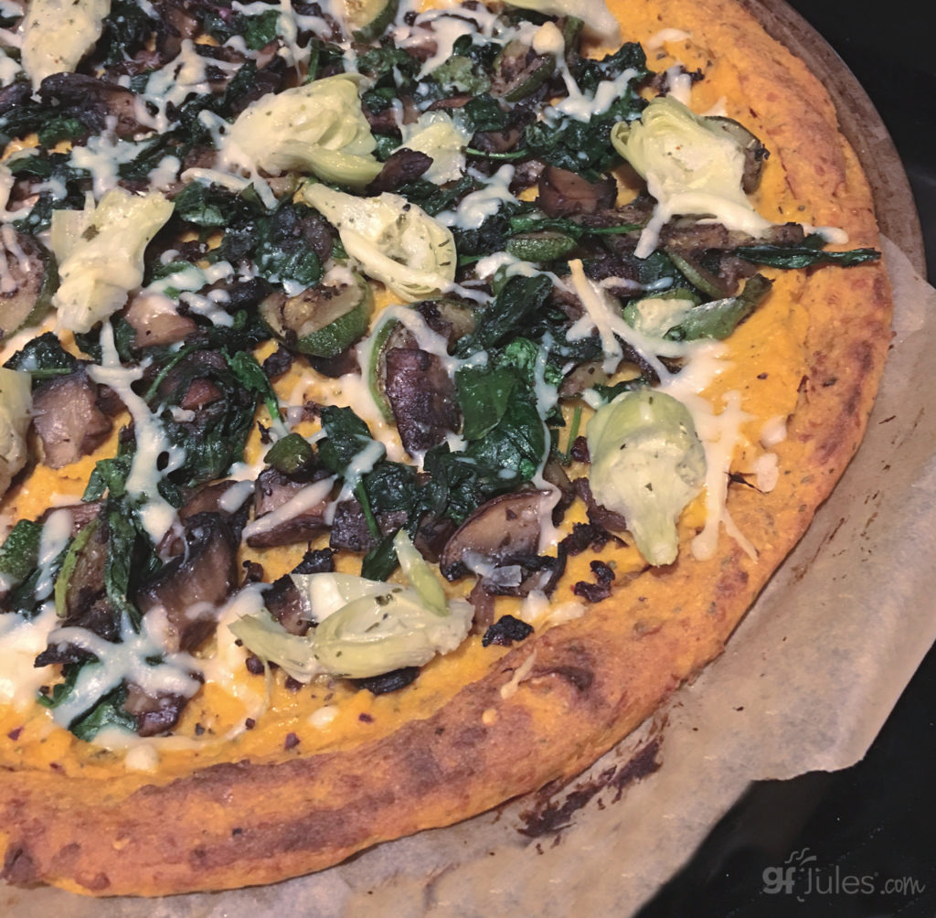 gluten free sweet potato pizza half