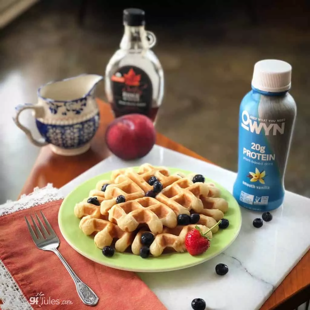 Gluten Free Vegan Waffles made with gfJules + OWYN