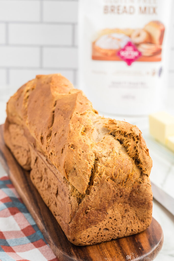 Yeast Free Gluten free Bread baked out of pan