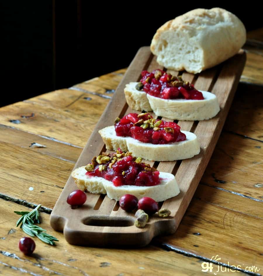 gluten free baguette with cranberry chutney