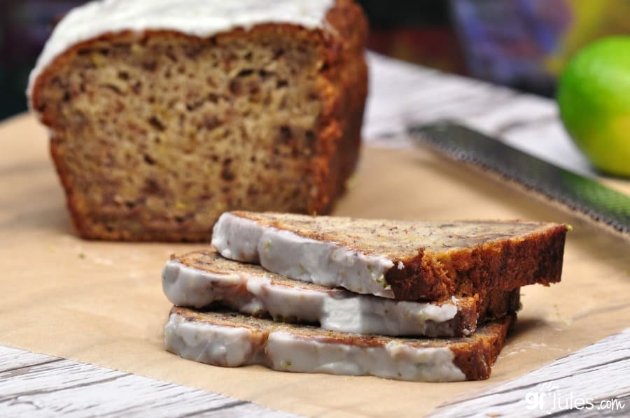 gluten free banana lime bread sliced - gfJules