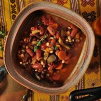 gluten free veggie chili in pot - gfJules