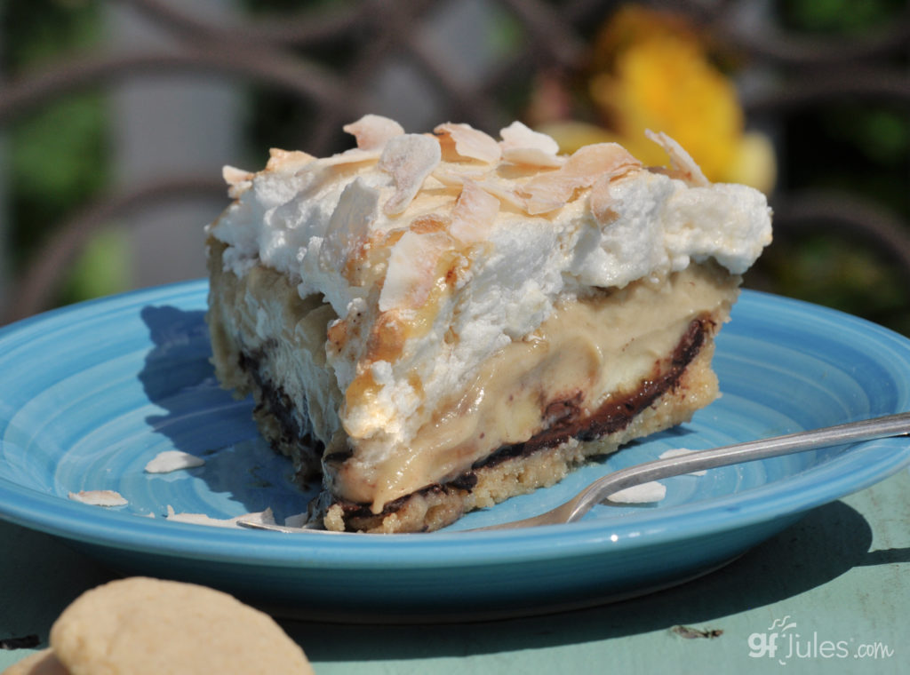 Gluten Free Coconut Banana Cream Pie Slice