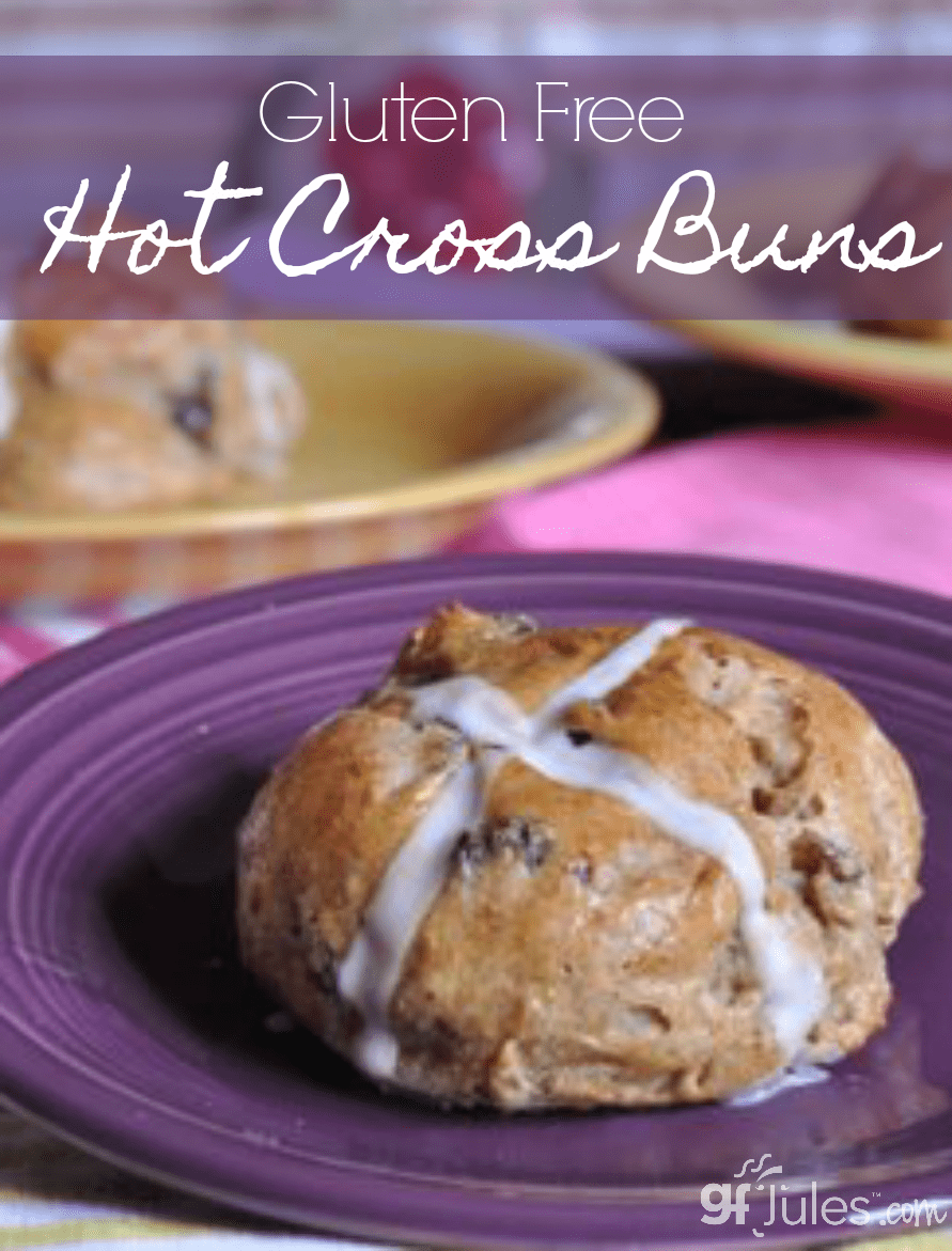 Hot Cross Buns (made gluten free)! One of the foods most associated with the Easter season, but certainly yummy enough to make and enjoy any time of year!