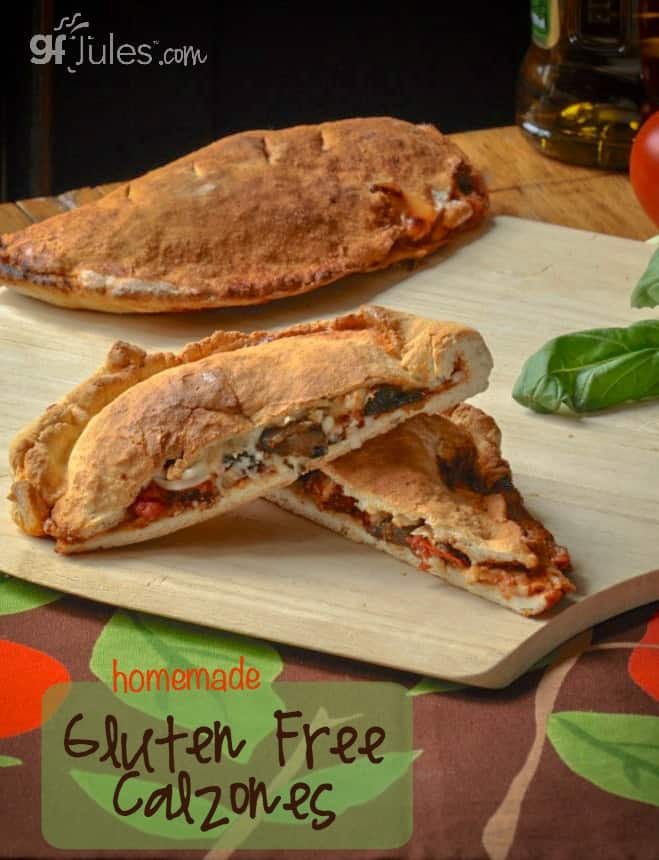 Homemade Gluten Free Calzones are remarkably easy to make and so deliciously portable for lunch on the go or a real pizzaria experience at home! | gfJules