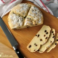 gluten free Irish soda Bread with knife -gfJules