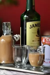 homemade gluten free vegan irish whiskey with bottle -gfJules