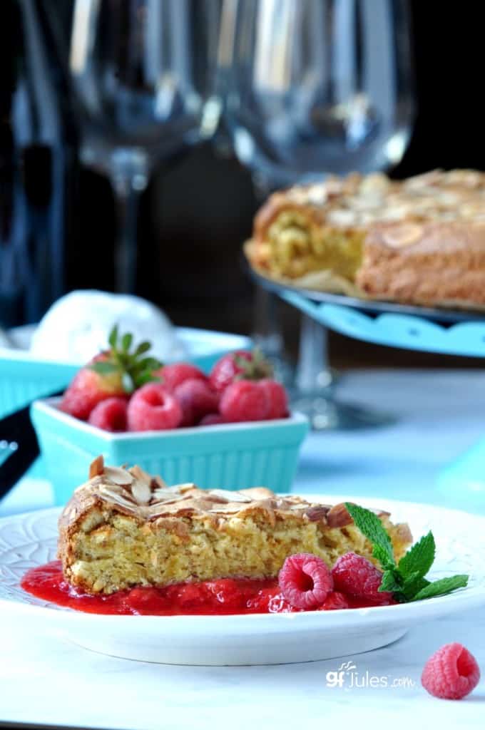 Gluten Free Lemon Almond Cake with berries gfJules