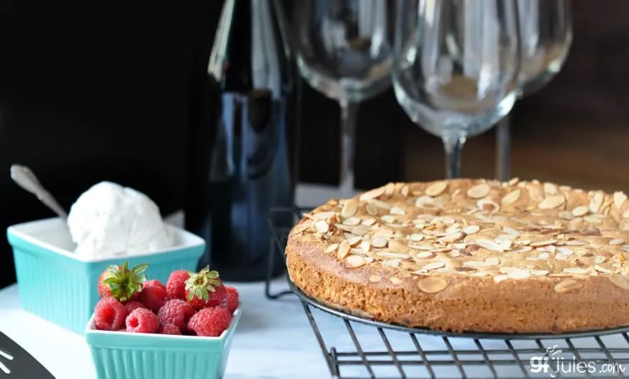 Gluten Free Lemon Almond Cake with cream gfJules