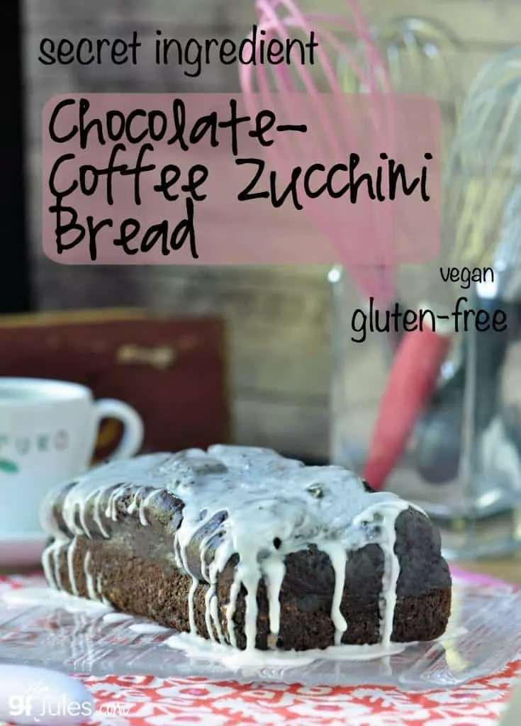 Secret Ingredient Gluten Free Chocolate Coffee Zucchini Bread - moist, soft and sweet! | gfJules