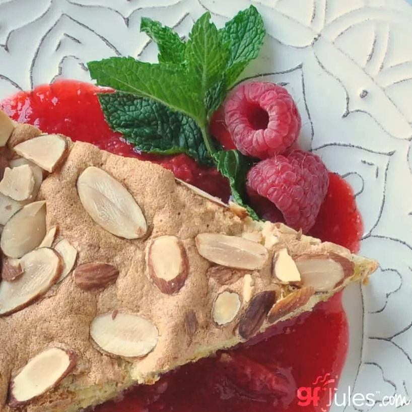 gluten free lemon almond cake with berries square