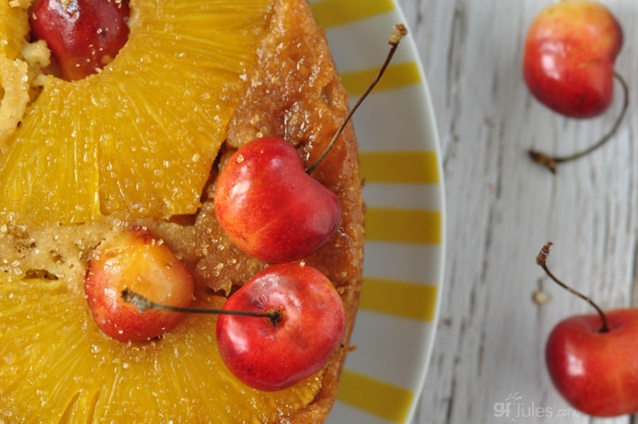 gluten free pineapple upside down cake with cherries