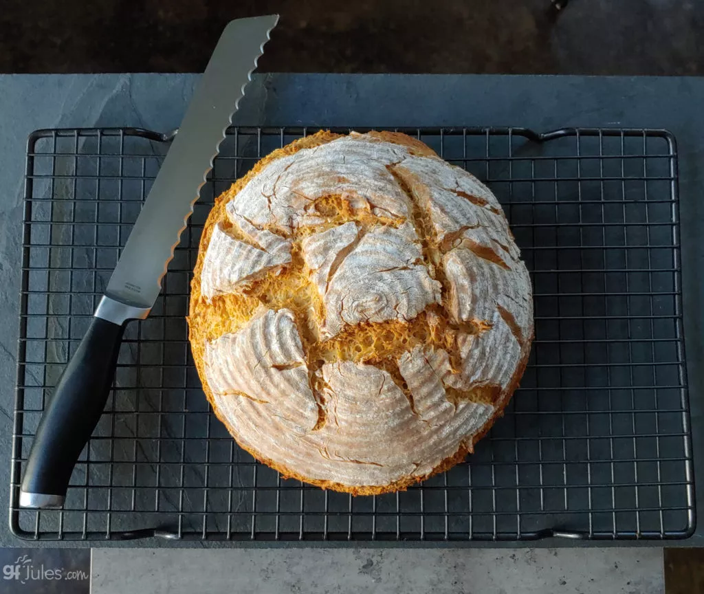 gluten free artisan bread on rack | gfJules