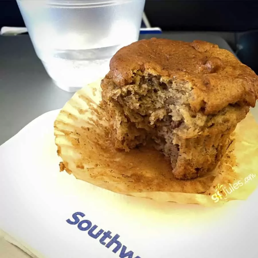 gluten free muffin on plane