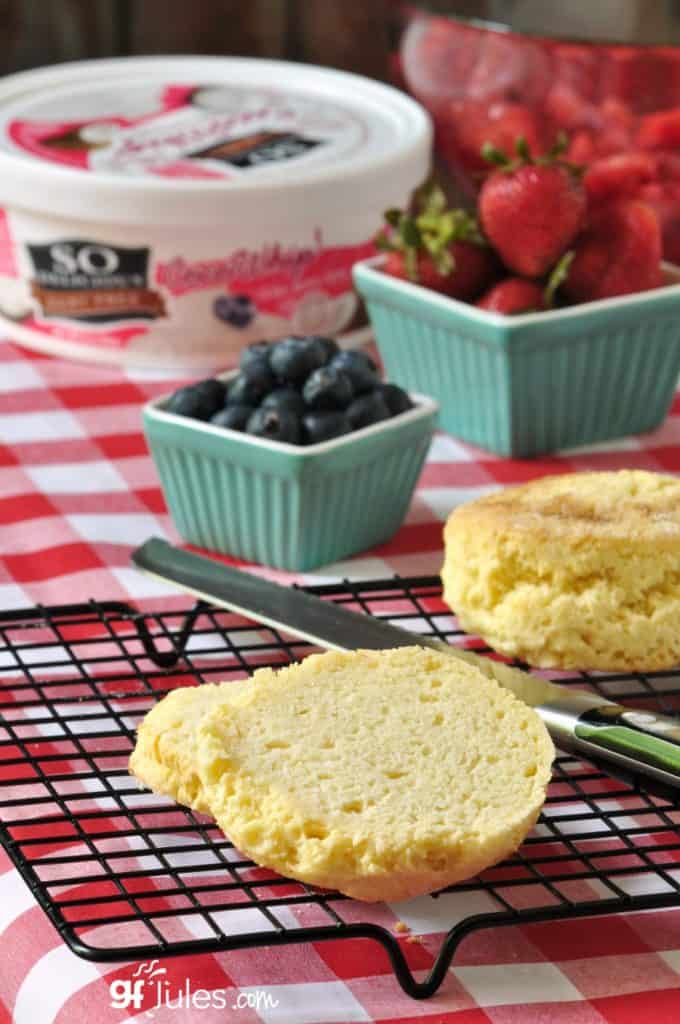 red white and blue gluten free shortcakes with So Delicious gfJules.com