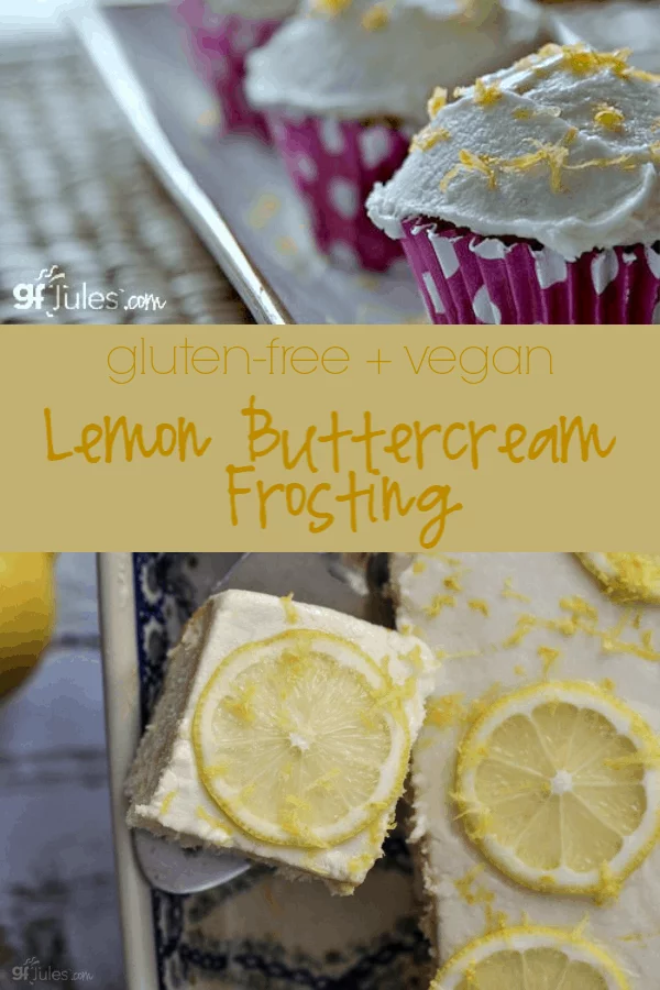 Tart, sweet, creamy and smooth ... this lemon buttercream frosting recipe makes nearly any cake or confection even better! Dairy free and vegan, too!