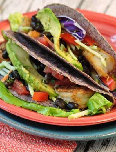 gfJules gluten free peanut butter shrimp tacos