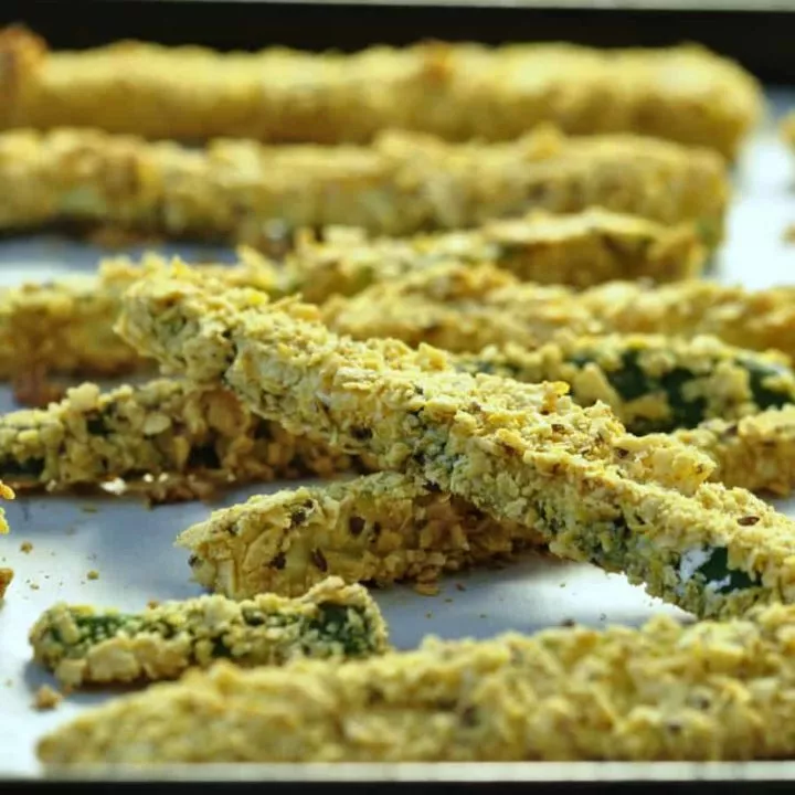 gluten free baked zucchini fries vertical