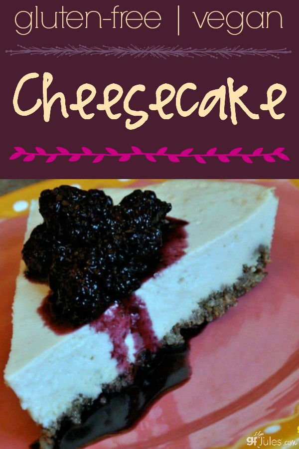 Gluten Free Vegan Cheesecake by gfJules is so creamy and luscious!