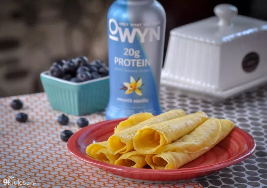 Gluten Free crepes rolled with OWYN