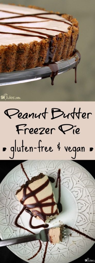 Peanut Butter Freezer Pie. Gluten-Free and Vegan and totally delicious! gfJules