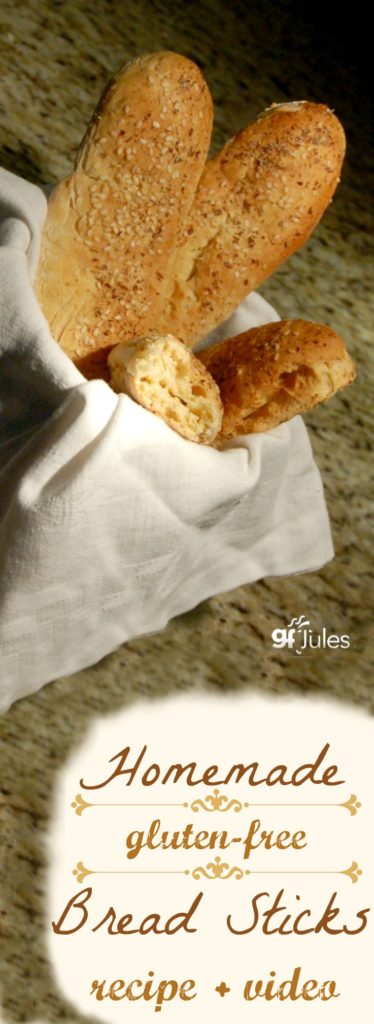 homemade gluten free breadsticks with recipe and video gfJules.com
