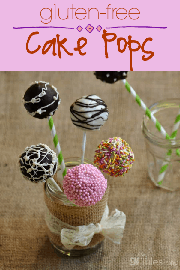 This easy, no-special-pans-required easy gluten free cake pops recipe will quickly become one of your family's favorites! Made with gfJules of course!