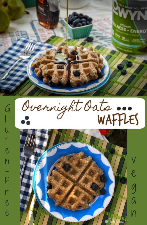 Gluten Free Overnight Oats Waffles are your new favorite nutritious breakfast option! Gluten-Free, Vegan, high protein & fiber ... totally delicious! gfJules