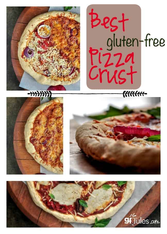 The Best Gluten Free Pizza Crust recipe ... ever! Thick or thin, make this pizza YOUR way! Don't miss out on REAL pizza any longer! gfJules