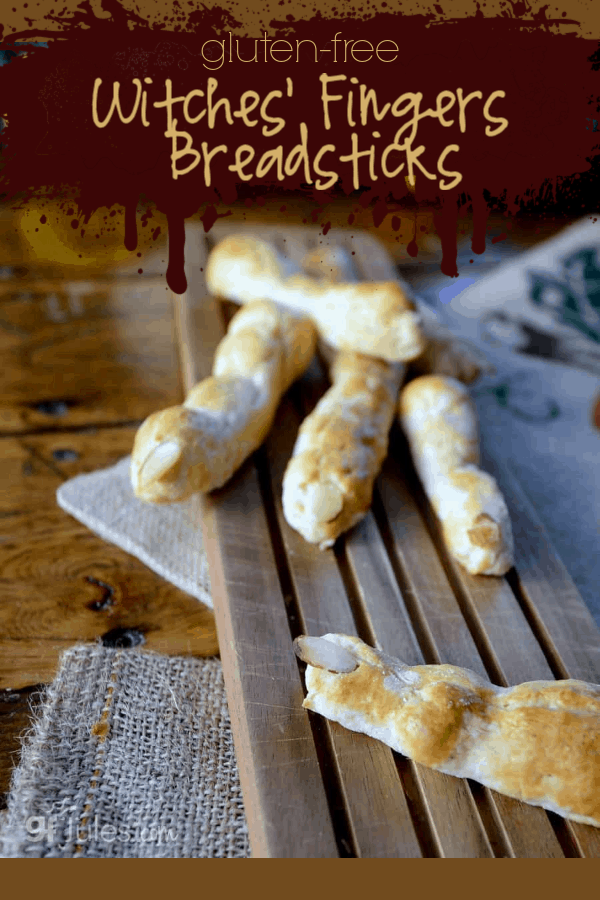 Breadsticks are always a favorite, and shaped like eerie witches' fingers gluten free breadsticks are irresistible at Halloween!