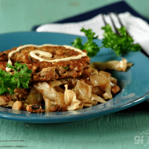 Gluten Free Hoppin John over cabbage