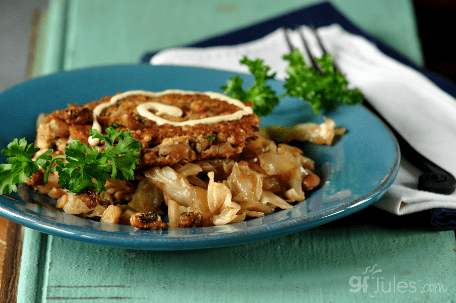 Gluten Free Hoppin John over cabbage