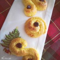 Gluten Free Saint Lucia Buns on plaid