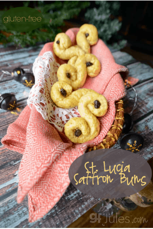 Saint Lucia Gluten Free Saffron Buns for the holiday, or any time you want beautiful rolls for your table!