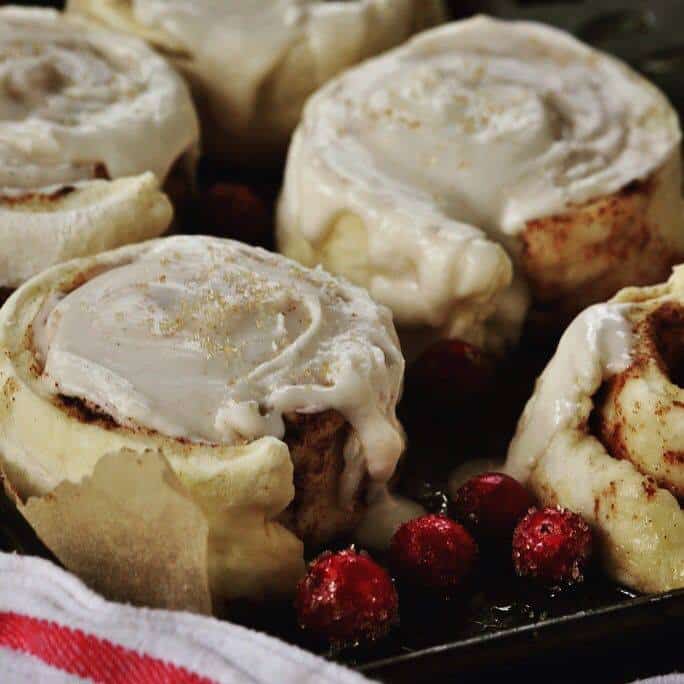 gluten free cinnamon rolls with berries