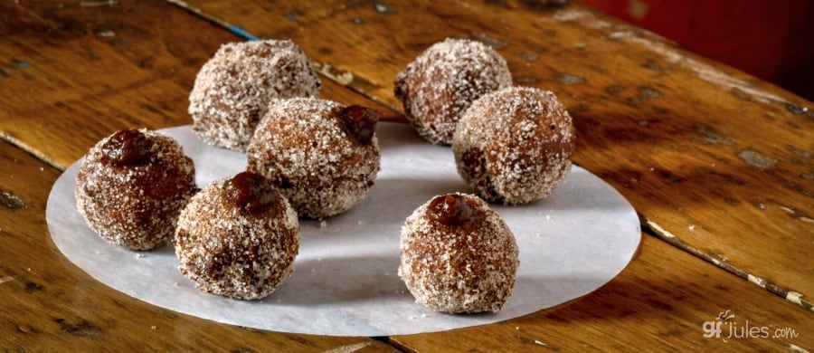 gluten free doughnut holes on paper