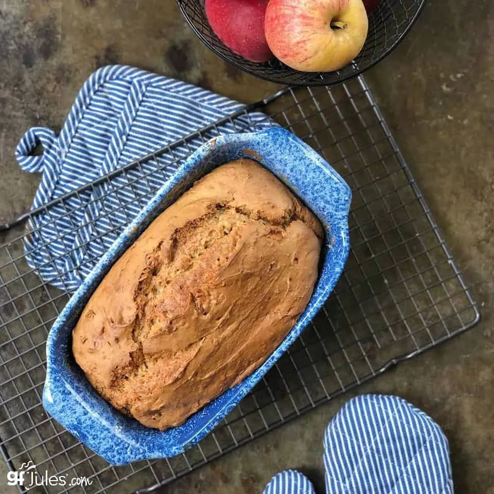 gluten free apple bread overhead