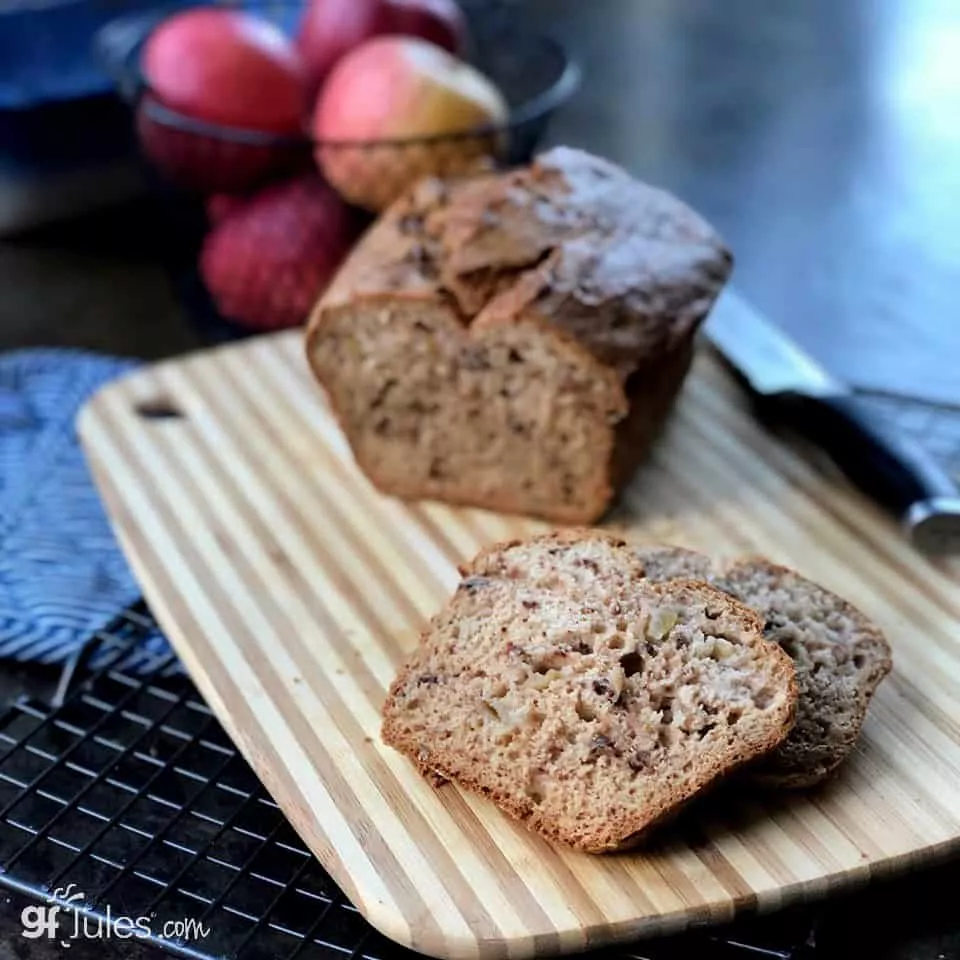 gluten free apple bread sliced