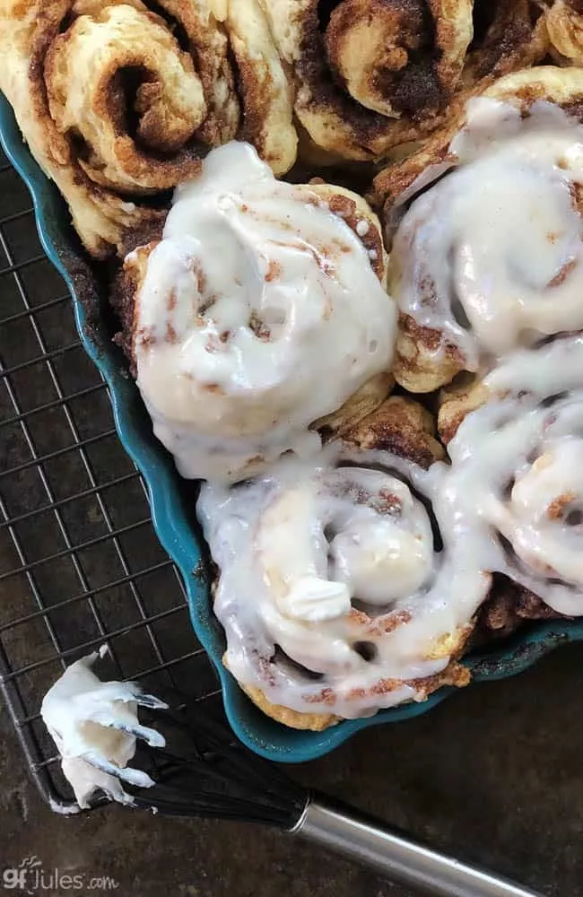 gluten free cinnamon rolls with icing CU