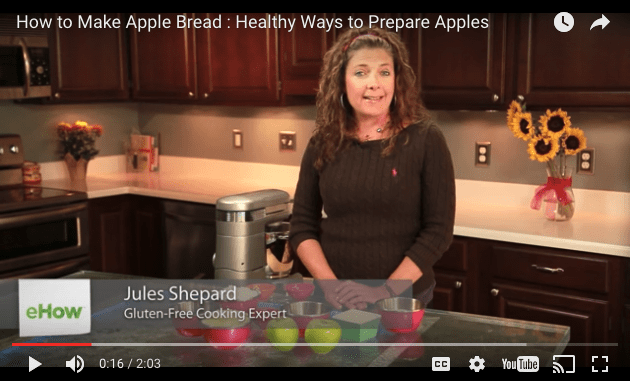 Jules Shepard on eHow making Healthy Gluten Free Apple Bread