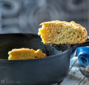 Gluten Free Cornbread with skillet gfJules